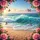 Turquoise Wave Sandy Beach Pink Roses Butterflies - Coastal Living Gift Spare Tire Cover - 6