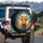 Highland Cow Sunflower Floral Crown Cosmic Sky - Farmhouse Car Decor Gift for Cow Lover Spare Tire Cover - 3