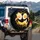High Contrast Realistic Fried Egg Banana Smiley Face - Fun Driving Lifestyle Gift for Foodies Spare Tire Cover - 3