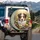 Australian Shepherd Border Collie Puppy Lush Wildflower Cosmos Poppies Garden - Dog Lover Gift Spare Tire Cover - 3