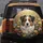 Australian Shepherd Border Collie Puppy Lush Wildflower Cosmos Poppies Garden - Dog Lover Gift Spare Tire Cover - 5