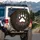 Bear Paw Claw Print Roses Berries Damask - Off-Roading Camping Adventure Gift Spare Tire Cover - 3
