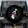 Black White Spaniel Dog Red Feather - Pet Lover Automotive Gift Spare Tire Cover - 1