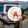 Red White Parakeets Cherry Blossoms - Wildlife Lover Car Decor Gift for Bird Lovers Spare Tire Cover - 3