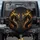 Confronting Mirrored Dragon Heads Obsidian Gold Accents Fiery Eyes - Fantasy Lover Gift Spare Tire Cover - 1
