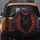 Aggressive Red Eyed Black Wolf Head Crimson Mud Splatter - Untamed Wildlife Gift Spare Tire Cover - 5