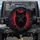 Aggressive Red Eyed Black Wolf Head Crimson Mud Splatter - Untamed Wildlife Gift Spare Tire Cover - 1