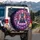 Sapphire Cat Lotus Mandala Boho Lifestyle Gift for Cat Lover Spare Tire Cover - 3