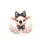 Baby Cow Pink Roses Black Bow Green Foliage - Farmhouse Car Decor Cow Lover Spare Tire Cover - 4