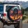 Ferocious Dark Wolf Fiery Volcanic Landscape - Adventure Lover Auto Decor Gift Spare Tire Cover - 3