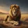 Powerful Majestic Golden Mane Lion Savanna Landscape - Wildlife Lover Gift for Lion Lovers Spare Tire Cover - 6
