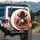 Shadow Cowboy Mug Gloved Hands Flames Dark Pine Mountain - Adventure Travel Essential Spare Tire Cover - 3