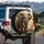 African Elephant Ivory Tusks Tropical Jungle Savanna Landscape - Wildlife Lover Decor Gift Spare Tire Cover - 3