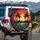 Tropical Palm Trees Volcanic Mountains Sunset Sky - Road Trip Essential Spare Tire Cover - 3