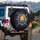 Golden Sun Blue Moon Butterflies Stars Cosmic Night Sky - Celestial Lover Gift Spare Tire Cover - 3