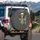 Smoke-Shrouded Upper Torso Skeleton Peace Sign Gesture - Car Decor Gift Spare Tire Cover - 3