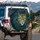Majestic Jungle Cat Yellow Eyes White Whiskers Tropical Foliage - Wildlife Lover Gift Spare Tire Cover - 3