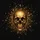 Golden Skull Scattered Skulls & Dots - Custom Vehicle Decor for Skull Lover Spare Tire Cover - 6