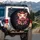 Pig Rose Baseball Cap Heart Floral Midnight Black Background - Love Gift for Animal Lover Spare Tire Cover - 3
