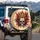 Adorned Skull Golden Headdress Exotic Feathers - Ornate Car Decor Gift Spare Tire Cover - 3