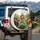 Elderly Woman Smartphone Rice Paddies Village - Rural Life Car Decor Gift Spare Tire Cover - 3