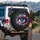 Large Human Eye Blue Iris Long Eyelashes Dark Charcoal Background - Travel Essentials Spare Tire Cover - 3