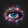 Large Human Eye Blue Iris Long Eyelashes Dark Charcoal Background - Travel Essentials Spare Tire Cover - 6