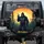 Sasquatch Peace Sign Forest Mountain Sunset - Wildlife Lover Gift for Bigfoot Enthusiast Spare Tire Cover - 1