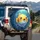 Inflated Yellow Pufferfish Ocean Coral Reef - Car Decor Wildlife Lover Gift Spare Tire Cover - 3