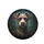 Cartoon Terrier Dog Head Brown Patchy Fur Blue-Green Eyes Dark Forest - Dog Lover Gift Spare Tire Cover - 4