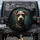Cartoon Terrier Dog Head Brown Patchy Fur Blue-Green Eyes Dark Forest - Dog Lover Gift Spare Tire Cover - 1