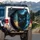 Black Cat Glowing Blue Eyes Lightning Bolts Storm Sky - Wildlife Lover Gift Spare Tire Cover - 3
