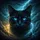 Black Cat Glowing Blue Eyes Lightning Bolts Storm Sky - Wildlife Lover Gift Spare Tire Cover - 6