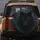 Black Wolf Head Glowing Amber Eyes - Mystical Wildlife Lover Gift for Animal Enthusiasts Spare Tire Cover - 5