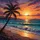 Silhouetted Palm Tree Ocean Sunset Beach - Tropical Getaway Travel Essential for Beach Lovers Spare Tire Cover - 6