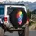 White Paw Prints Cascade Rainbow Wisps - Pet Lover Everyday Lifestyle Gift Spare Tire Cover - 3
