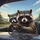Raccoons Wearing Sunglasses Gripping Steering Wheel - Wildlife Road Trip Accessory Spare Tire Cover - 6