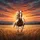 Majestic Pinto Horse Galloping Golden Sunset - Horse Lover Gift Spare Tire Cover - 6