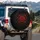 Red Rose Bloom & Rosebuds Bronze Foliage Black Background Spare Tire Cover - 3