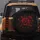 Red Rose Bloom & Rosebuds Bronze Foliage Black Background Spare Tire Cover - 5