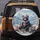 Fluffy Black Bear Fox Kits Snow-Capped Mountain Pine Winter Landscape - Wildlife Lover Gift Spare Tire Cover - 5