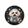 Fluffy White Dog Sunglasses Blue Daisies - Everyday Pet Lover Gift Spare Tire Cover - 4
