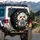 Fluffy White Dog Sunglasses Blue Daisies - Everyday Pet Lover Gift Spare Tire Cover - 3