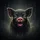 Excited Black Piglet Face Pink Tongue Snout Dark Forest Night - Pig Lover Farmhouse Gift Spare Tire Cover - 6