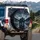 Black Bear Crimson Eyes Mountain Wilderness Starry Night - Wildlife Gift Spare Tire Cover - 3