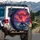 Blood Moon Human Dog Silhouettes Stormy Ocean - Adventure Lover Gift Spare Tire Cover - 3