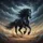 Dynamic Black Friesian Horse Galloping Stormy Sky - Equestrian Gift Spare Tire Cover - 6