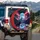 Howling Wolf Snowy Mountains Cosmic Night Moon Aurora - Wildlife Lover Gift Spare Tire Cover - 3