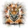 Majestic Powerful Tiger Bust Orange Black Ink Splatters - Wildlife Lover Gift Spare Tire Cover - 6