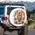 Majestic Powerful Tiger Bust Orange Black Ink Splatters - Wildlife Lover Gift Spare Tire Cover - 3